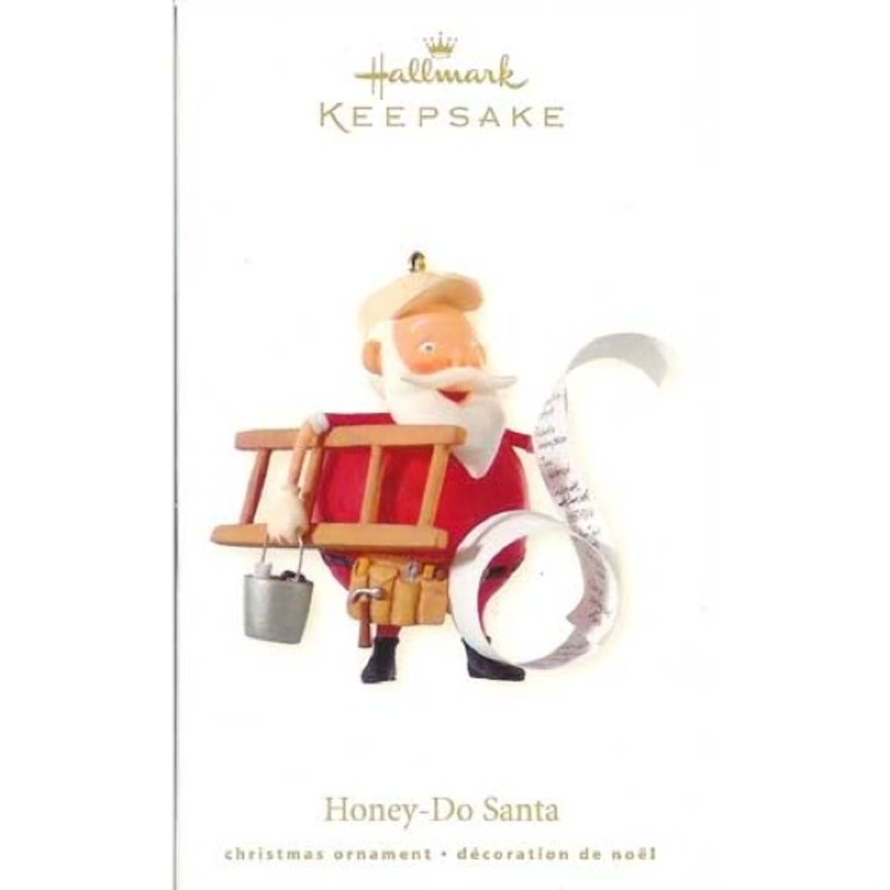NIB Hallmark Keepsake Honey-Do Santa Christmas Tree Ornament Red and White 2008